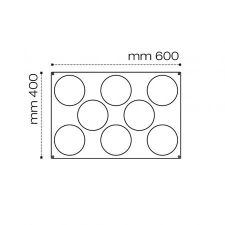 Forma Pavoflex 60x40 cm Discuri Ø14xH3 cm, 8 cavitati, 130 ml [6]