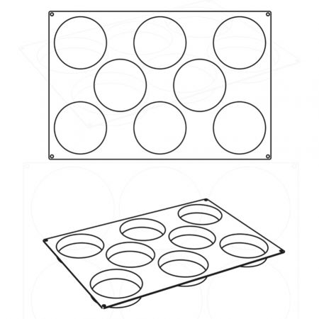 Forma Pavoflex 60x40 cm Discuri Ø14xH3 cm, 8 cavitati, 130 ml [2]