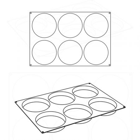 Forma Pavoflex 60x40 cm Discuri Ø18xH3 cm, 6 cavitati, 150 ml [2]