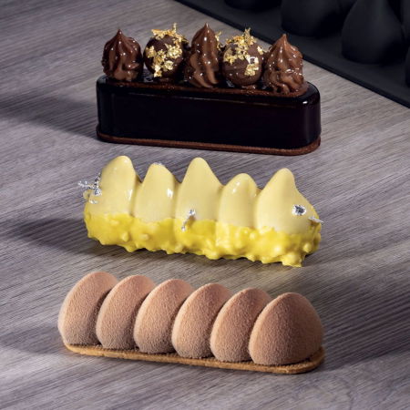 Forme 30x40cm Monoportii, Mignon - Forma Silicon Domino, Monoportii 12.6 x 3.3 x h 3.2 cm, 80 ml, 14 cavitati