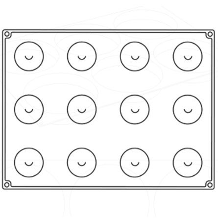 Forme 30x40cm Monoportii, Mignon - Forma Silicon Drop, Monoportii Ø 6,6 x h 4,7 cm, 100 ml, 12 cavitati