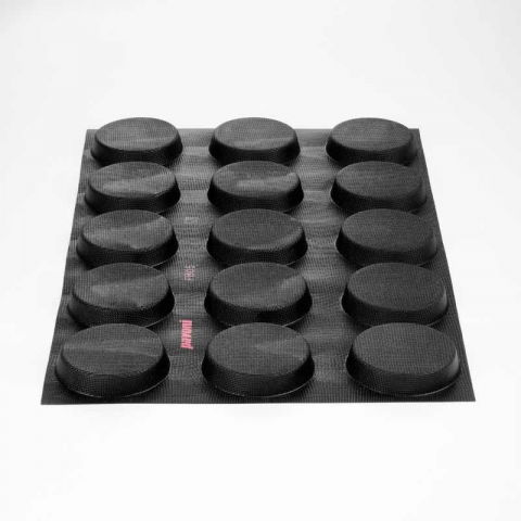 Forme Silicon Microforate - Forma Silicon Fiberform 60x40cm 15 cavit. Discuri Ø 10.5 x H 2 cm, 135 ml