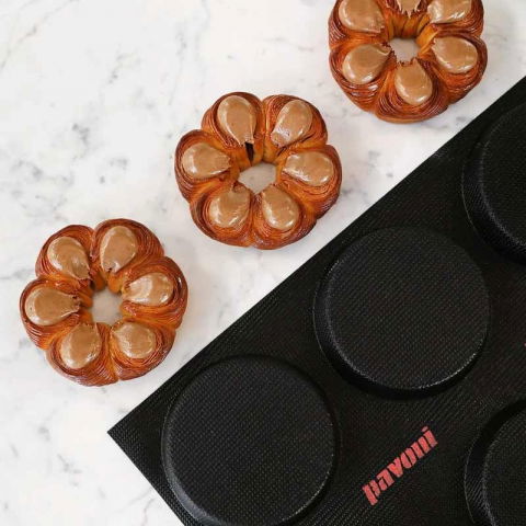 Forme Silicon Microforate - Forma Silicon Fiberform 60x40cm 15 cavit. Discuri Ø 10.5 x H 2 cm, 135 ml