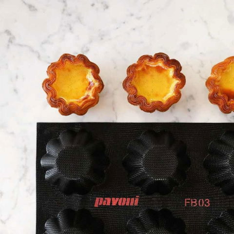 Forme Silicon Microforate - Forma Silicon Fiberform 60x40cm 24 cavit. Brioche Ø 8 x H 4 cm, 100 ml