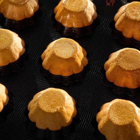 Forma Silicon Fiberform 60x40cm 24 cavit. Brioche Ø 8 x H 4 cm, 100 ml [2]