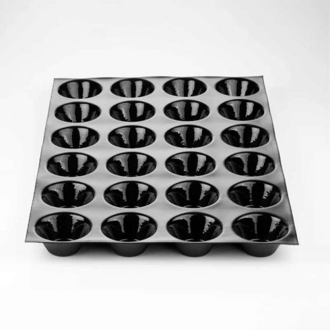 Forme Silicon Microforate - Forma Silicon Fiberform 60x40cm 24 cavit. Muffin Ø 8 x H 4 cm, 110 ml