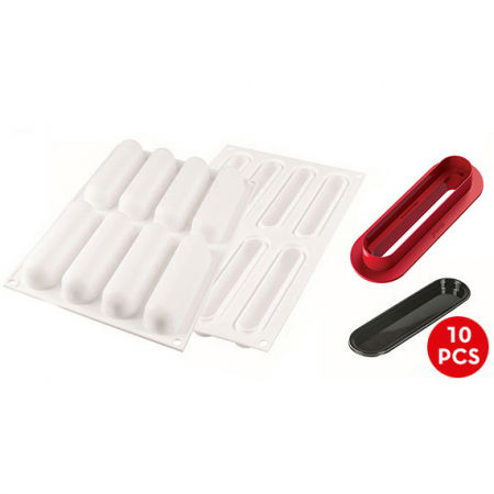 Forme 17.5x30cm Monoportii, Mignon - Forma Silicon Fingers Monoportii 13 x 2.7 X h 2.7 cm, 10 Tavite + Decupator
