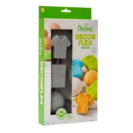 Forme de Silicon Cofetarie - Forma Silicon Fotbal 3 modele, 6 cavitati