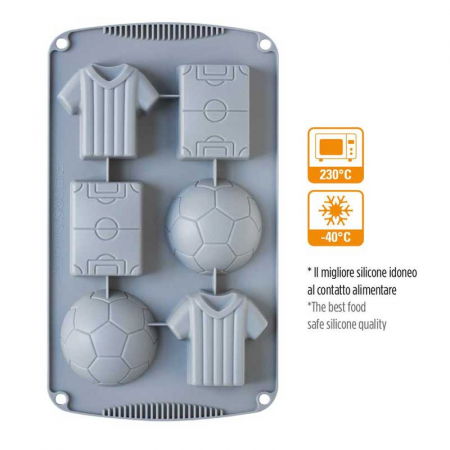 Forme de Silicon Cofetarie - Forma Silicon Fotbal 3 modele, 6 cavitati