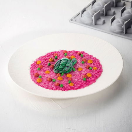 Forme de Silicon Cofetarie - Forma Silicon Gourmand Anghinara 7.4 x 4 x H 3 cm, 9 cavitati