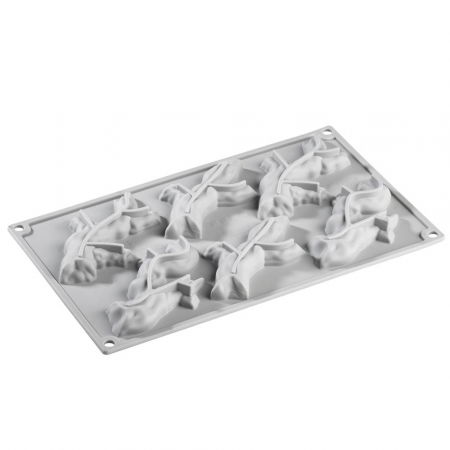 Forme de Silicon Cofetarie - Forma Silicon Gourmand Arbori 12 x 6.9 x H 1.8 cm, 6 cavitati