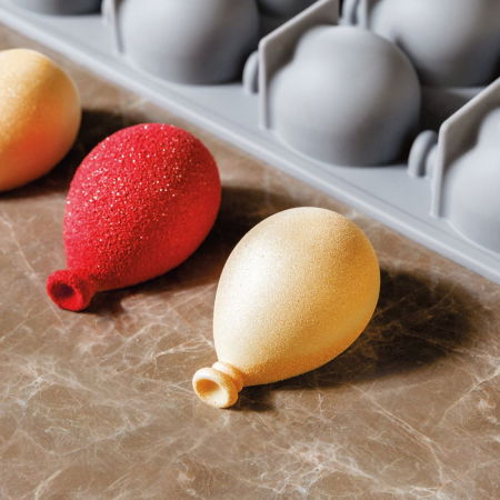 Forme de Silicon Cofetarie - Forma Silicon Gourmand Baloane 6.6 x 4.3 x H 3.4 cm, 12 cavitati