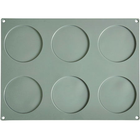 Forme de Silicon Cofetarie - Forma Silicon Gourmand Disc mare Ø 11 x H 0.35 cm, 6 cavitati