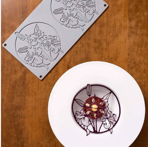 Forme de Silicon Cofetarie - Forma Silicon Gourmand Floral 14 × 15.3 × H 2 cm, 2 cavitati