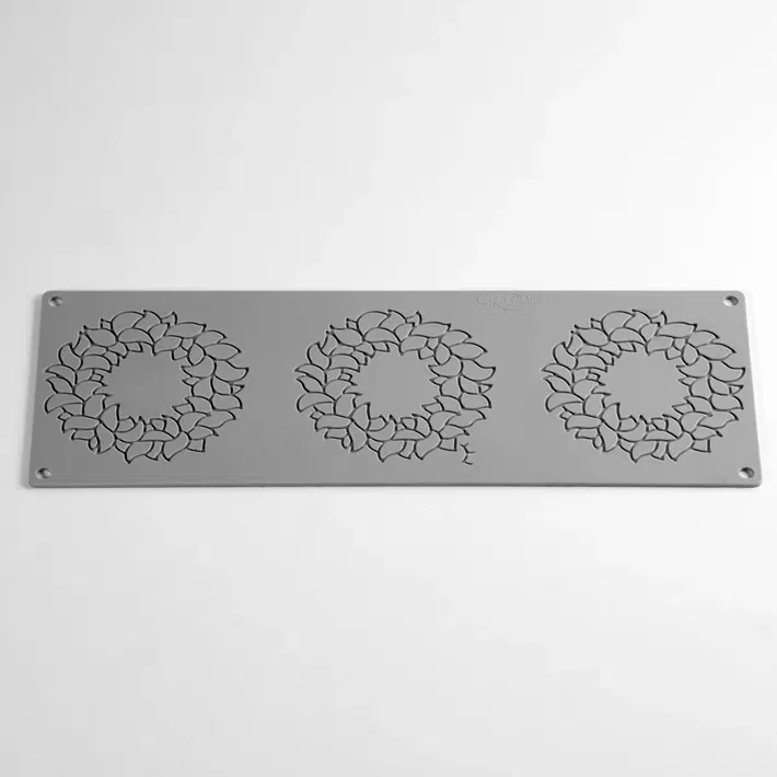 Forme Silicon pentru Decor si Plating - Forma Silicon Gourmand Forma Rotunda Frunze Ø 11.5 x H 0.15 cm, 3 cavitati