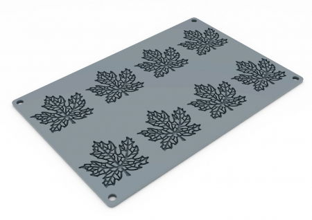 Forme de Silicon Cofetarie - Forma Silicon Gourmand Frunze Artar 6.6 x 6.25 x H 0.2 cm, 8 cavitati