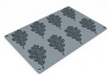 Forme de Silicon Cofetarie - Forma Silicon Gourmand Frunze Stejar 9.8 x 5.3 x H 0.2 cm, 8 cavitati