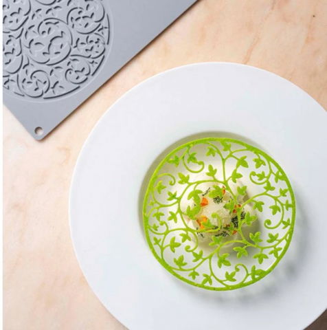 Forme Silicon pentru Decor si Plating - Forma Silicon Gourmand Garden Ø 14 x H 2 cm, 2 cavitati