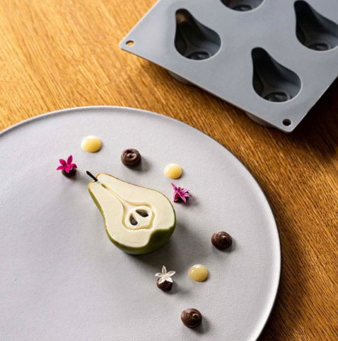 Forme Silicon pentru Decor si Plating - Forma Silicon Gourmand Jumatate de Para 7.5 × 5.4 × H 2.2 cm, 8 cavitati
