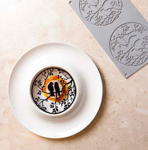 Forme Silicon pentru Decor si Plating - Forma Silicon Gourmand Me&You Ø 14 x H 2 cm, 2 cavitati