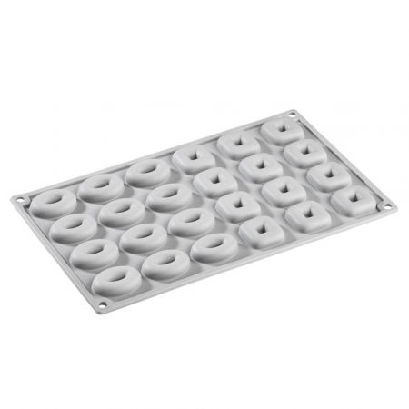 Forme de Silicon Cofetarie - Forma Silicon Gourmand Oval 4 x 2.8 x H 1 cm/Patrat 3.1 x 3.1 x H 1 cm, 24 cavitati