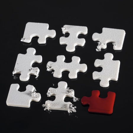 Forme de Silicon Cofetarie - Forma Silicon Gourmand Puzzle 9 x 9 x H 0.4 cm, 18 cavitati