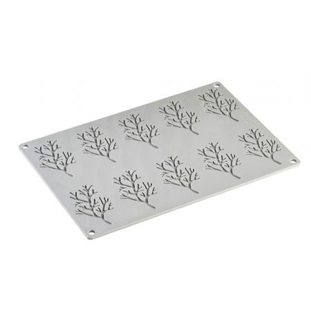 Forme Silicon pentru Decor si Plating - Forma Silicon Gourmand Ramuri 7.8 x 4.8 x H 0.2 cm, 10 cavitati