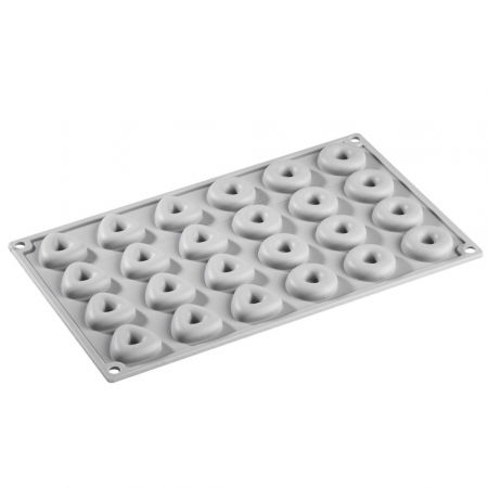 Forme de Silicon Cofetarie - Forma Silicon Gourmand Triunghi 3.3 x 3.2 x H 1 cm, 24 cavitati