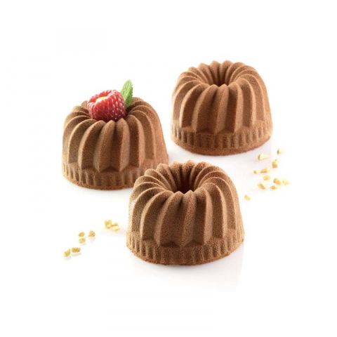 Forme de Silicon Cofetarie - Forma Silicon Gugelhopf, Ø 7.5 x H 4 cm, 6 cavitati, 100 ml (SF209)