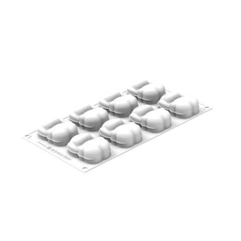 Forma Silicon Iepuras 7.6 x 5 x H 2.9 cm, 8 cavitati x 70 ml + decupator [2]
