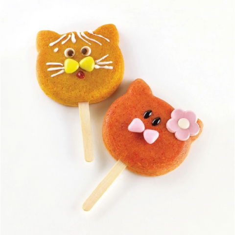 Forma Silicon Inghetata Cat, 2 forme silicon x 4 cav. Ø 8.85 x H 8.2 cm, 95 ml, 50 bastonase [2]