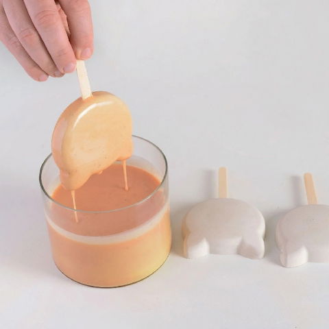 Forma Silicon Inghetata Cat, 2 forme silicon x 4 cav. Ø 8.85 x H 8.2 cm, 95 ml, 50 bastonase [5]