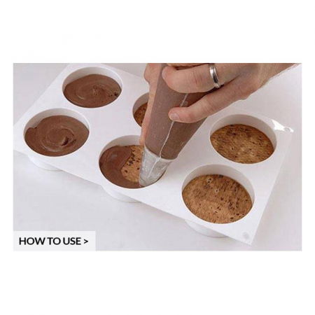 Forma Silicon Inghetata Discotto, 2 forme silicon x 6 cav. Ø 7.65 x H 2.5 cm, 114 ml (BISC02-SF120) [3]