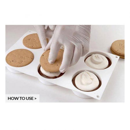 Forma Silicon Inghetata Discotto, 2 forme silicon x 6 cav. Ø 7.65 x H 2.5 cm, 114 ml (BISC02-SF120) [6]