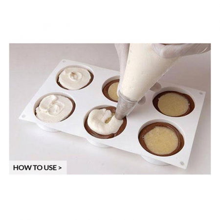 Forma Silicon Inghetata Discotto, 2 forme silicon x 6 cav. Ø 7.65 x H 2.5 cm, 114 ml (BISC02-SF120) [5]