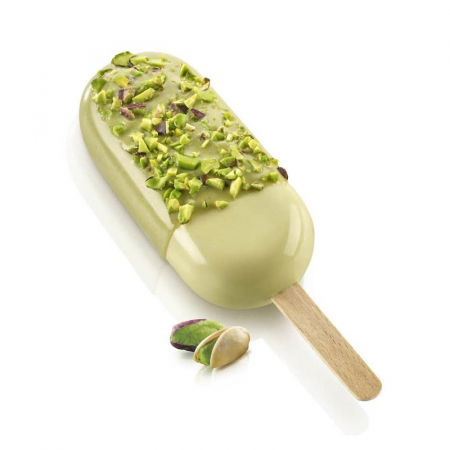 Matrite, Forme Inghetata, Gelaterie - Forma Silicon Inghetata GEL14 3D, 2 forme x 6 cavitati 9.3x4.3xH2.5cm, 76 ml,tavita, 50 bastonase