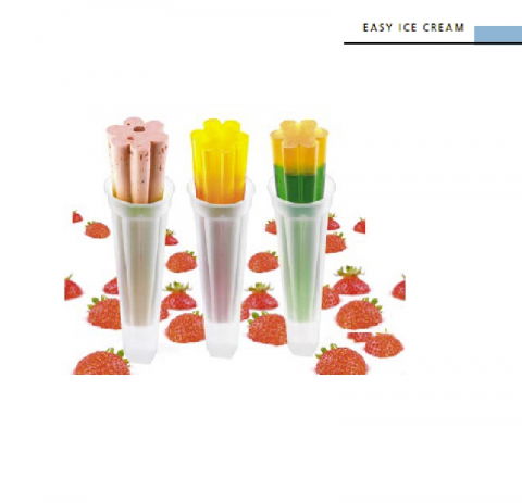 Matrite, Forme Inghetata, Gelaterie - Forma Silicon Inghetata Lolly, 3 forme silicon x Ø 4.1 x H 20 cm, 72 ml