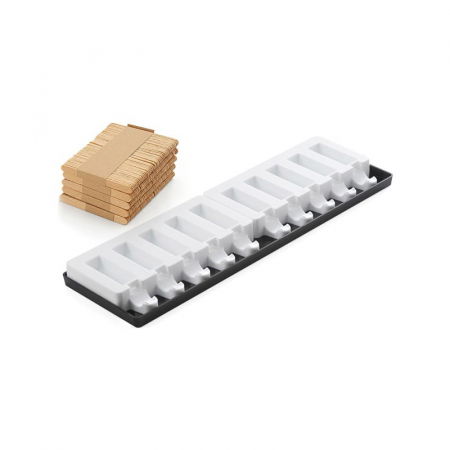 Matrite, Forme Inghetata, Gelaterie - Forma Silicon Inghetata / Monoportie Bar 6 x 2 x H 2 cm, 2 x 5 cavitati, 24 ml