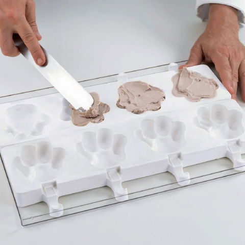 Forma Silicon Inghetata Paw, 2 forme silicon x 4 cav. 8.9 x 8.4 x H 2.4 cm, 98 ml, 50 bastonase [4]