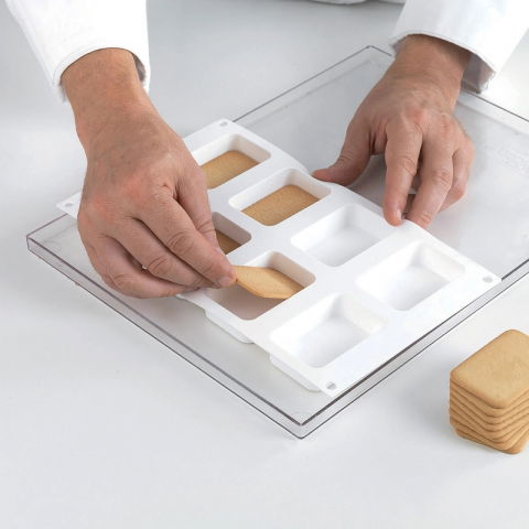 Forma Silicon Inghetata Sandwich Mini Biscuit Double, 2 forme silicon x 8 cav. 7.05 x 4.85 x H 2.05 cm, (BISC04M) [3]