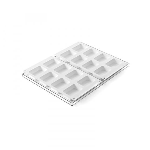 Matrite, Forme Inghetata, Gelaterie - Forma Silicon Inghetata Sandwich Mini Biscuit Double, 2 forme silicon x 8 cav. 7.05 x 4.85 x H 2.05 cm, (BISC04M)