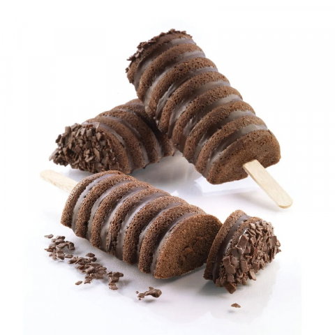 Formă Silicon pentru Înghețată și Desert pe Băț Tango GEL04, 2 forme x 2 cav. 9.2 x 4.5 x H 2.75 cm, 90 ml, 50 bastonase [3]