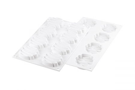 Forme de Silicon Cofetarie - Set Tarte Ø8 cm Honore, 8 Rame Microforate + Forma Silicon 8 cavitati