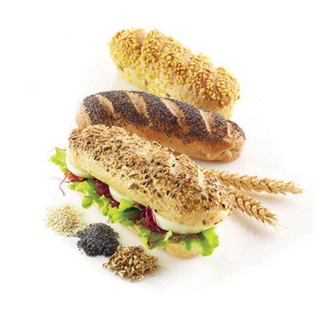 Forme Silicon Microforate - Forma Silicon Mini Bagheta 17 x 5.5 x H 2 cm, 4 cavitati