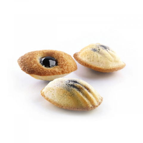 Forme 60x40cm Monoportii, Mignon - Forma Silicon Mini Madeleine Monoportii 7.7 x 4.45 x H 1.8 cm, 44 cavitati, 32 ml (SQ005)