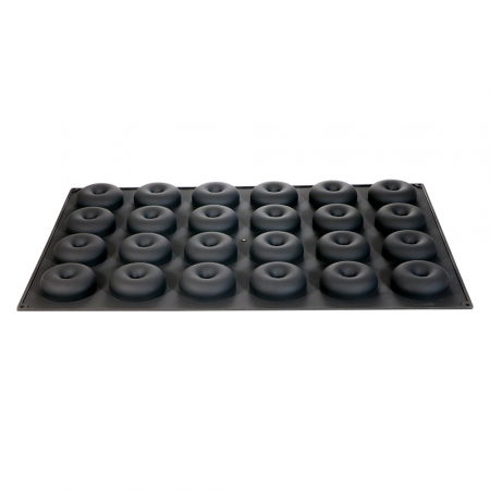 Forme 60x40cm Monoportii, Mignon - Forma Silicon Monoportii Donuts Ø7.5 x H 2.5 cm, 24 cavitati, 90 ml