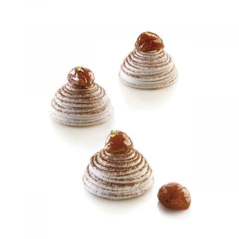 Forme de Silicon Cofetarie - Forma Silicon Montblanc Ø 7.4 x H 4.2 cm, 6 cavitati x 105 ml