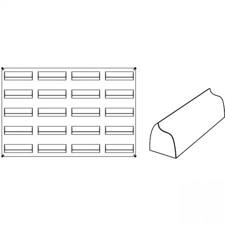 Forme 60x40cm Monoportii, Mignon - Forma Pavoflex 60x40 cm Move 12x3.5xh3.6 cm, 20 cavitati, 110 ml