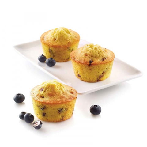 Forme 17.5x30cm Monoportii, Mignon - Forma Silicon Muffin mediu Ø 6.8 x H 3.8 cm, 6 cavitati, 119 ml
