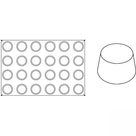 Forma Pavoflex 60x40 cm Muffins Ø7xh4 cm, 24 cavitati, 130 ml [2]